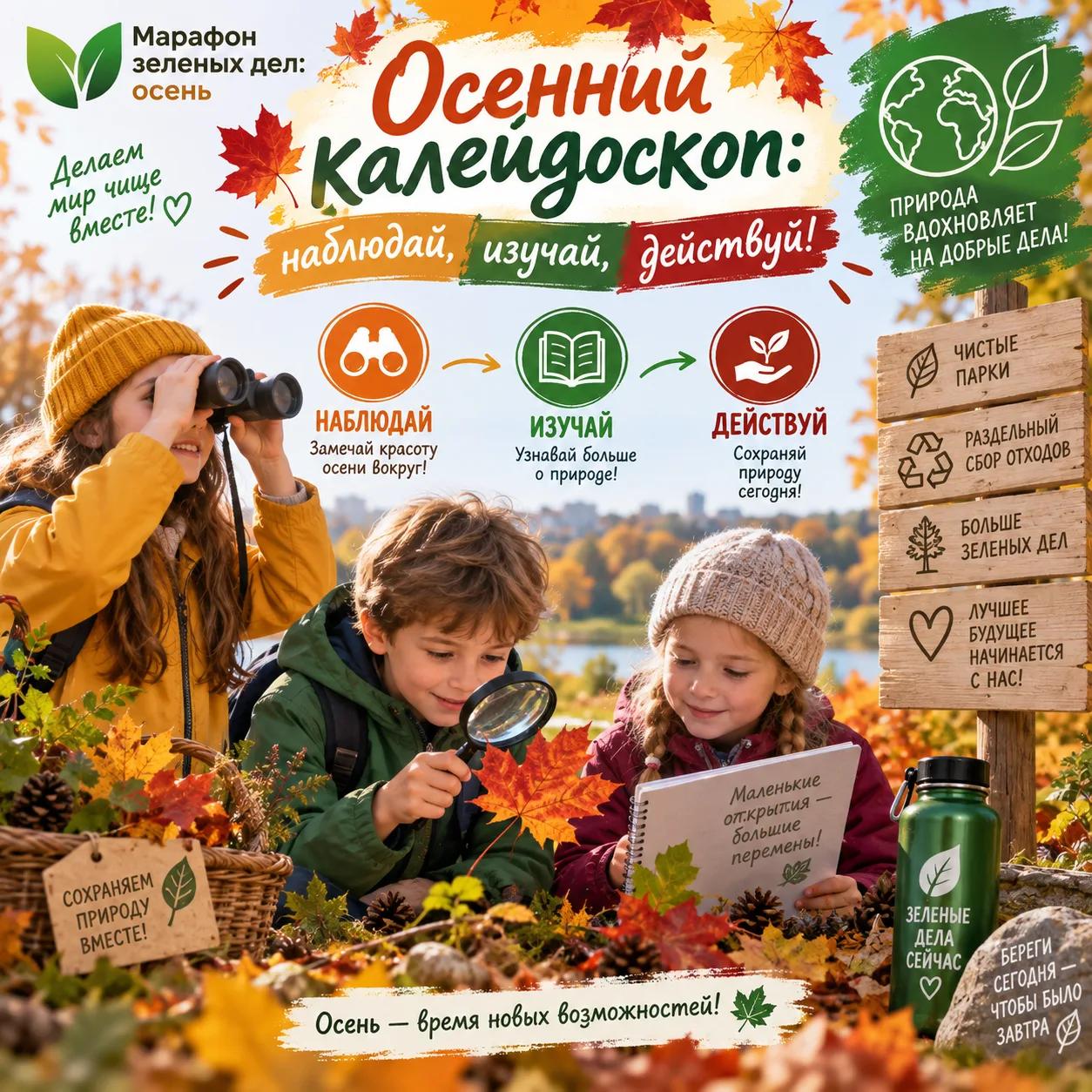 Природоохранная кампания «Осенний калейдоскоп: наблюдай, изучай, действуй!»